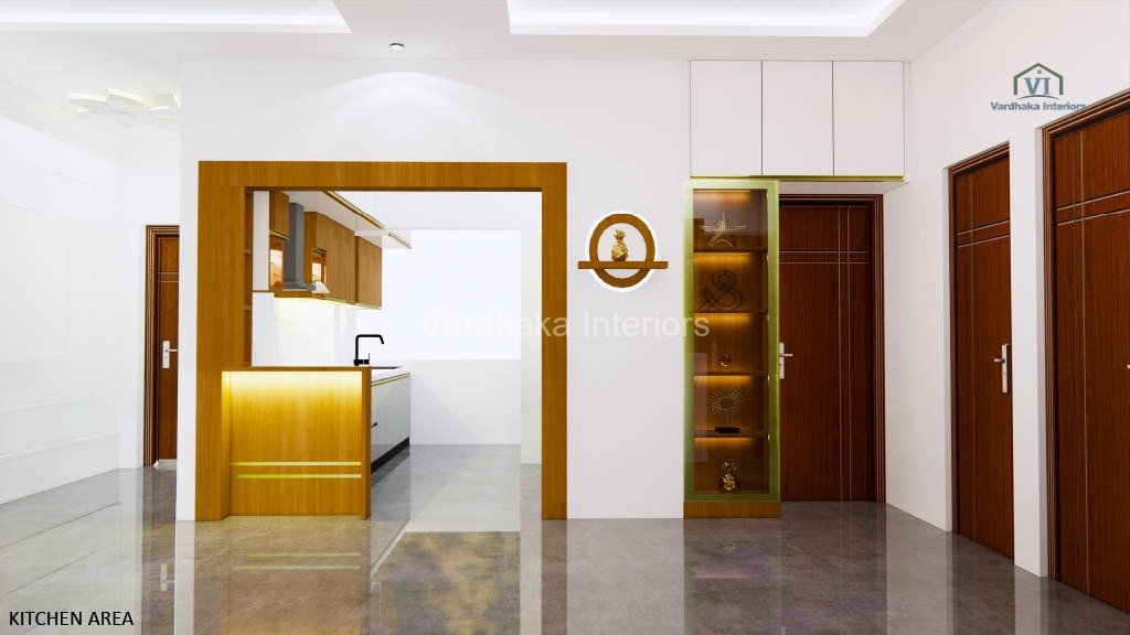 Modular Kitchen With Breakfast And Crockery Unit — interior designers in Bengaluru, Bengaluru