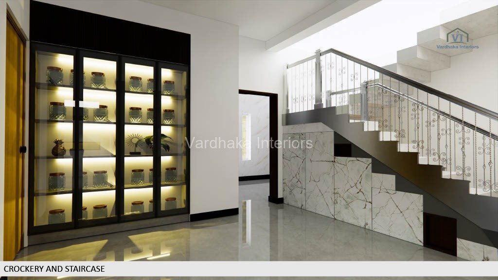 Profile Doors Staircase Design Crockery Unit Design — interior designers in Dandeli, Uttara Kannada