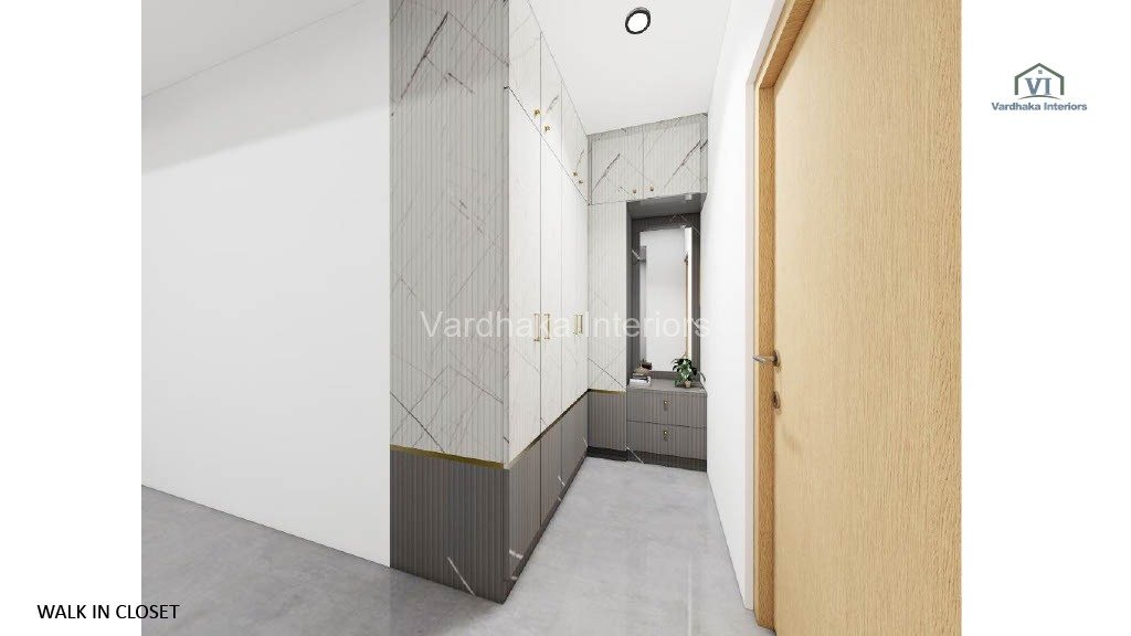 Wardrobe With Dressing Walk In Wardrobe — interior designers in Kumta, Uttara Kannada