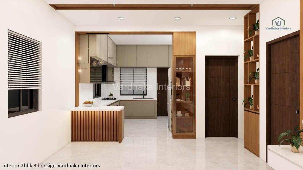 Huge Modern Kitchen With Breakfast Counter — interior designers in Murudeshwara, Uttara Kannada